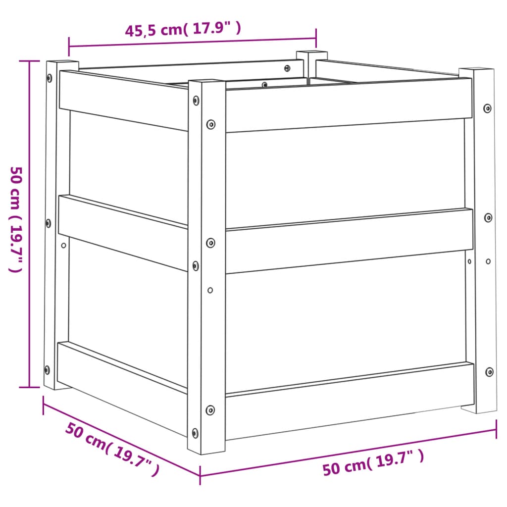 vidaXL Fioriere da Giardino 2 pz in Legno Massello di Douglas