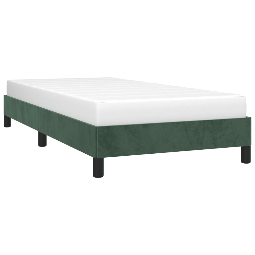 vidaXL Giroletto senza Materasso Verde Scuro 90x190 cm in Velluto