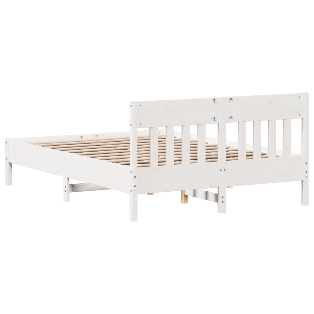 vidaXL Letto senza Materasso Bianco 120x190 cm Legno Massello di Pino