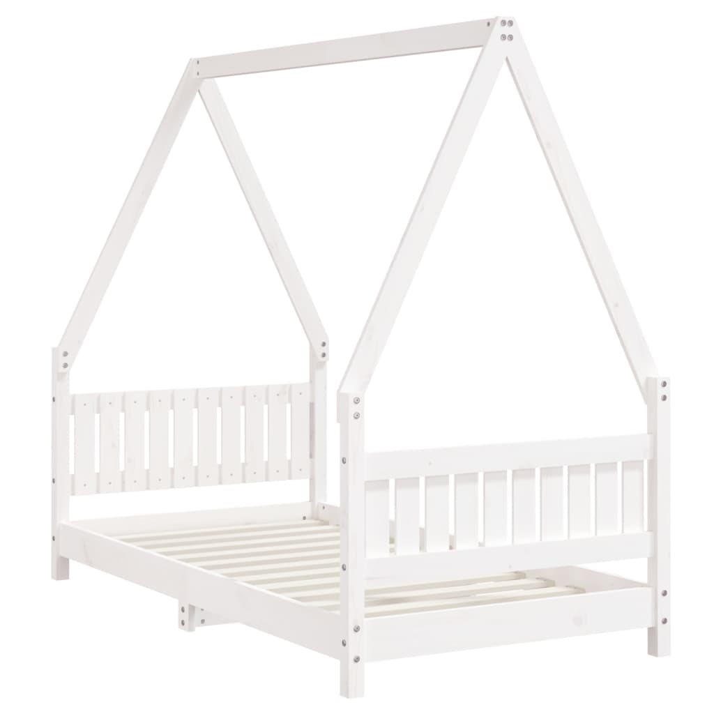 vidaXL Giroletto per Bambini Bianco 80x160cm in Legno Massello di Pino