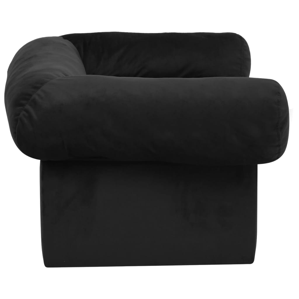 vidaXL Divano per Cani con Cassetto Nero 75x50x38 cm in Peluche