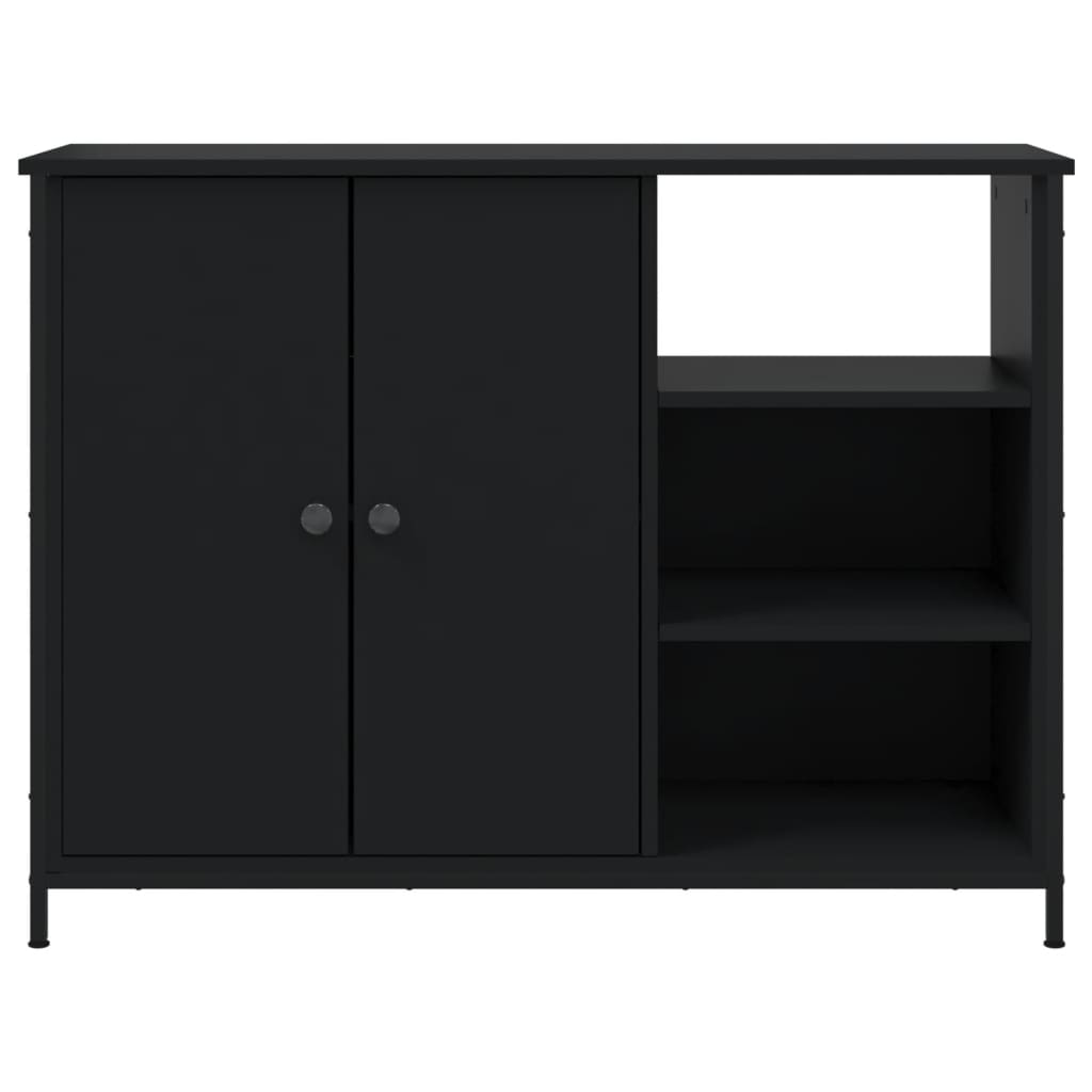 vidaXL Credenza Nera 100x33x75 cm in Legno Multistrato