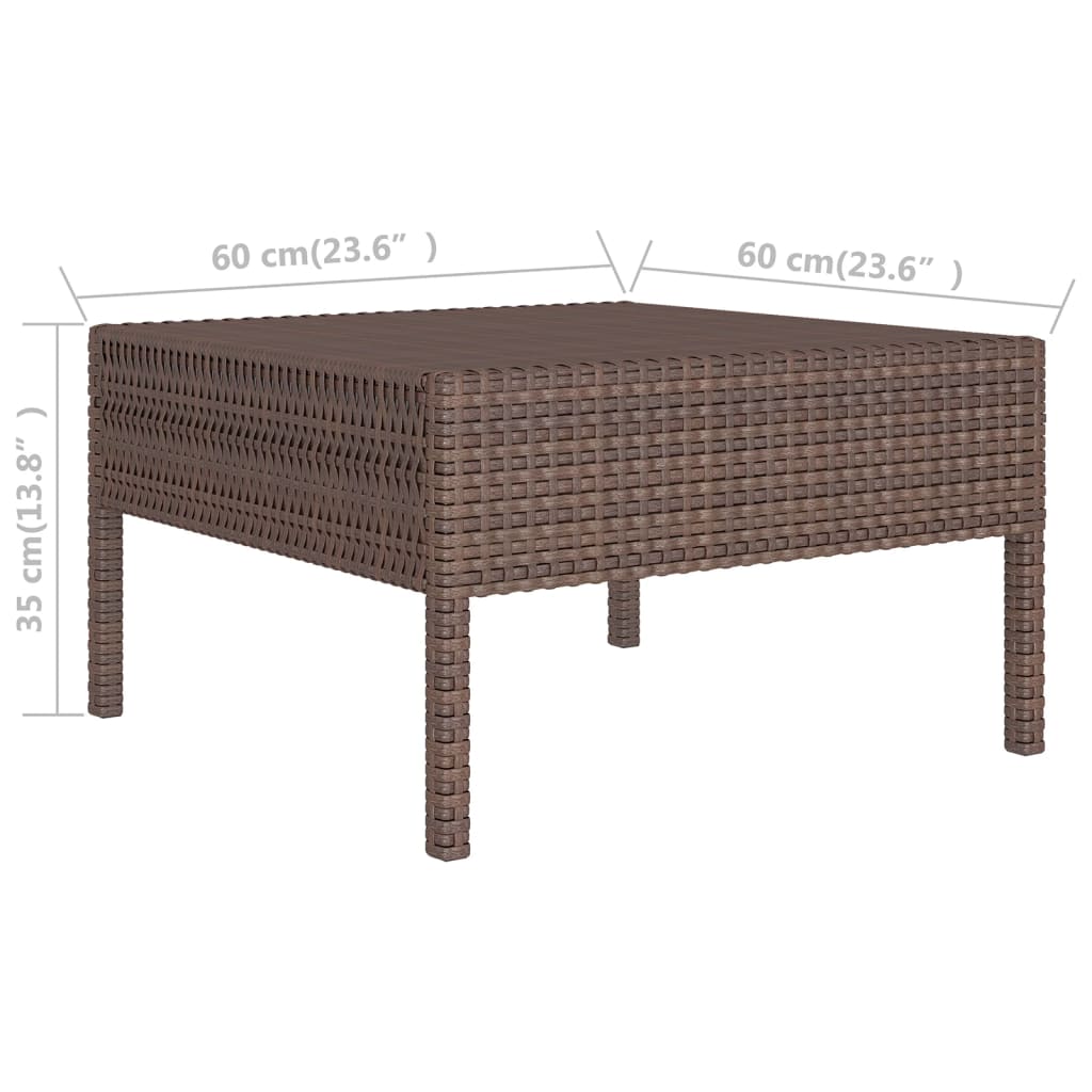 vidaXL Set Divani da Giardino 6 pz con Cuscini in Polyrattan Marrone