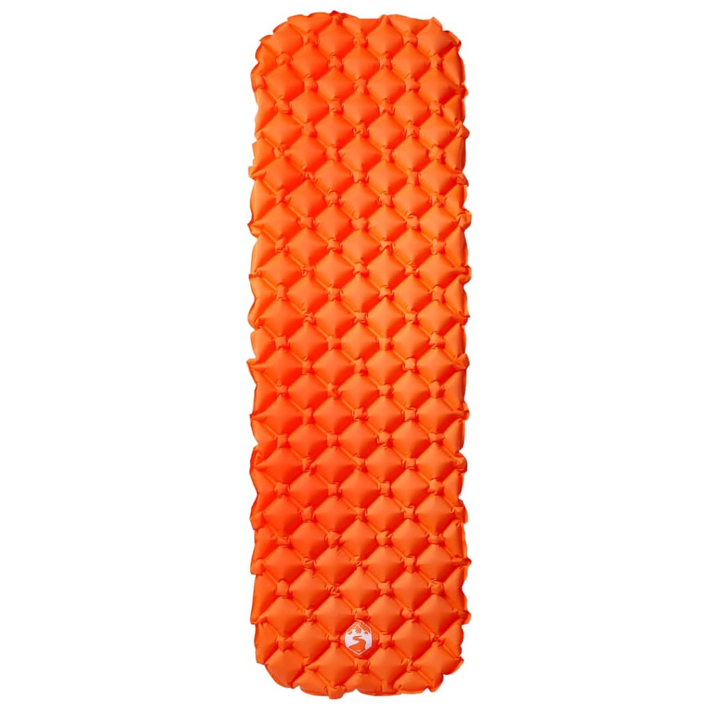 vidaXL Materasso Campeggio Gonfiabile 1 Persona Arancione 190x58x6 cm