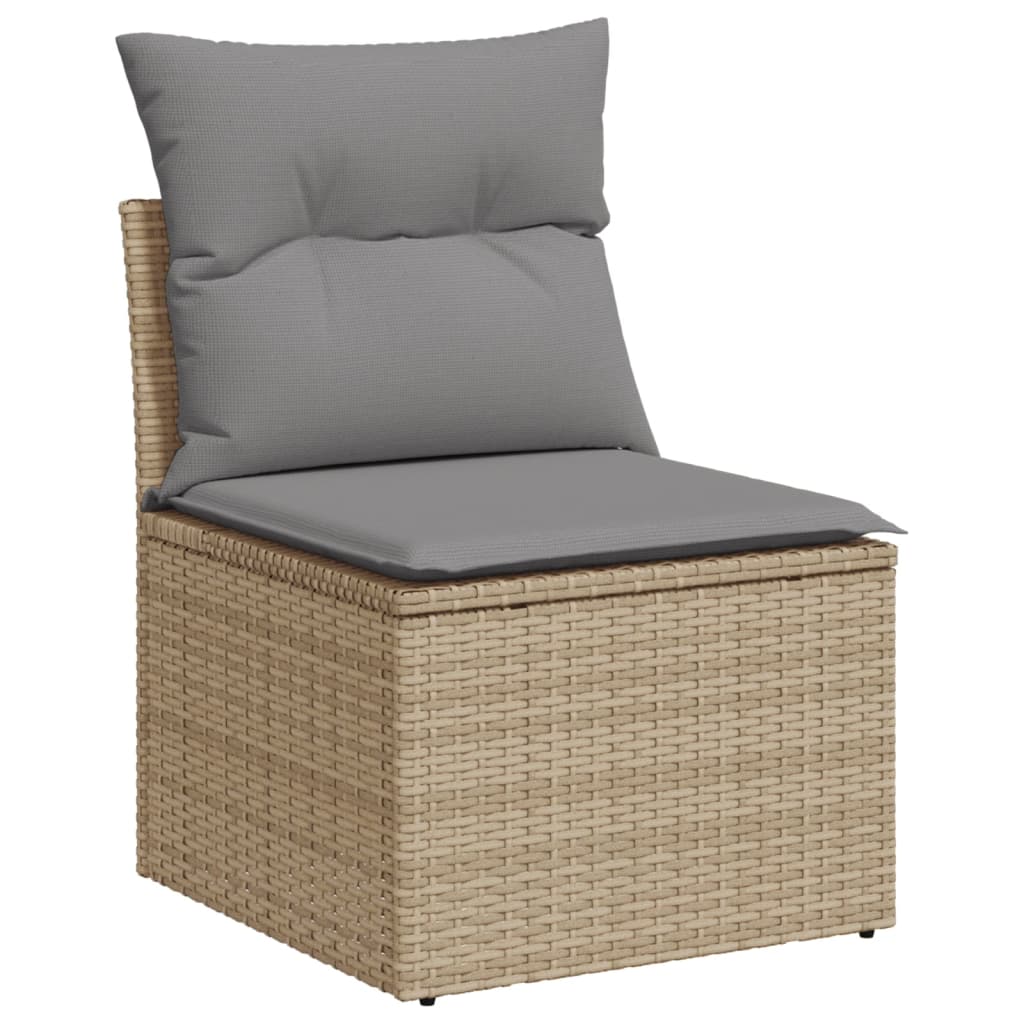 vidaXL Set Divano da Giardino 9 pz con Cuscini Beige in Polyrattan