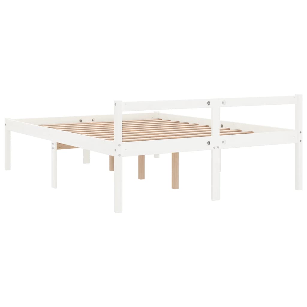 vidaXL Letto per Anziani Bianco 120x200 cm in Legno Massello di Pino