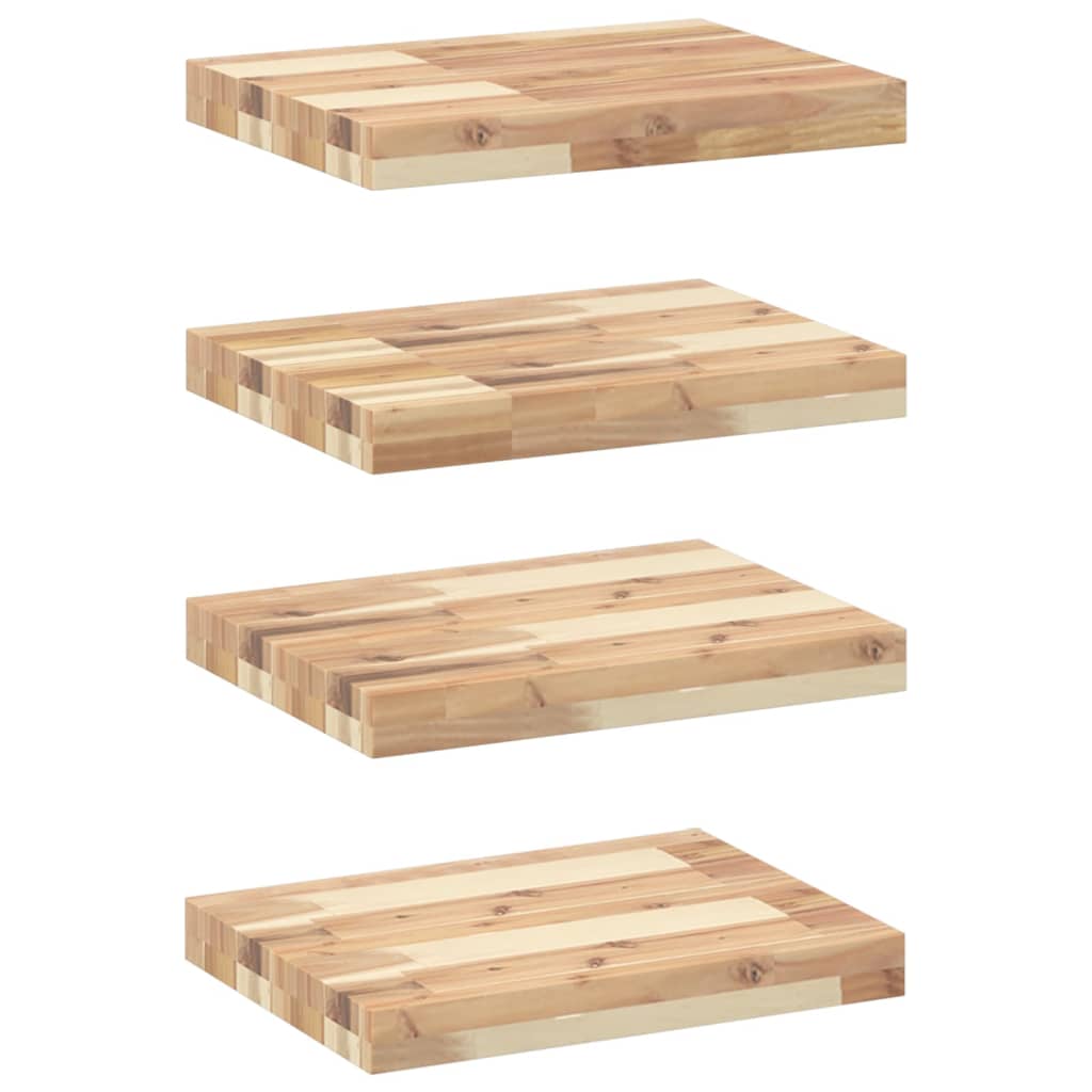 vidaXL Mensole da Parete 4 pz 60x30x4 cm Legno Acacia Non Trattato