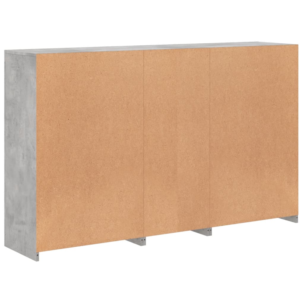 vidaXL Credenza con Luci LED Grigio Cemento 162x37x100 cm