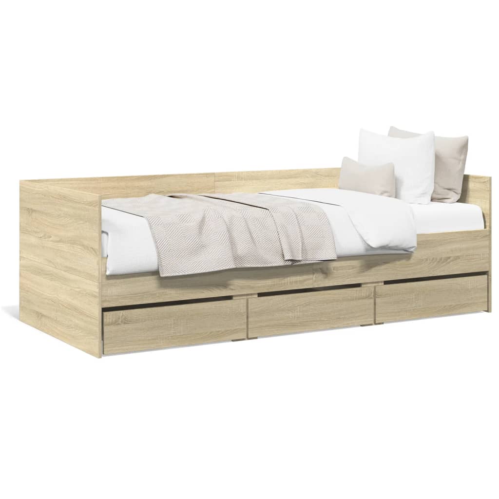 vidaXL Divano Letto con Cassetti senza Materasso 75x190 cm