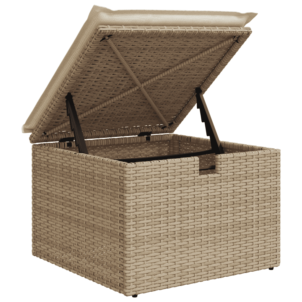 vidaXL Set Divano da Giardino 5 pz con Cuscini Beige in Polyrattan