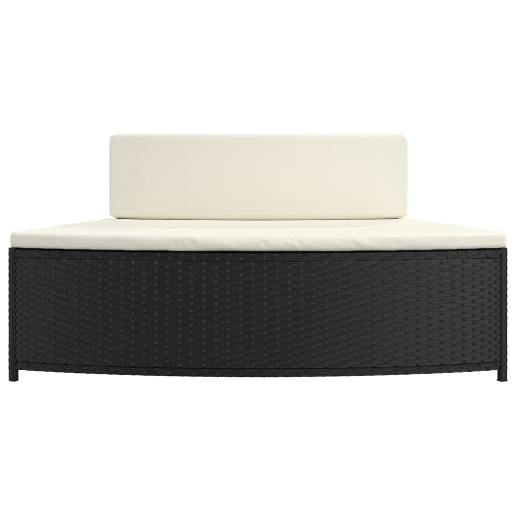 vidaXL Panche per Spa con Cuscini 2 pz in Polyrattan Nero