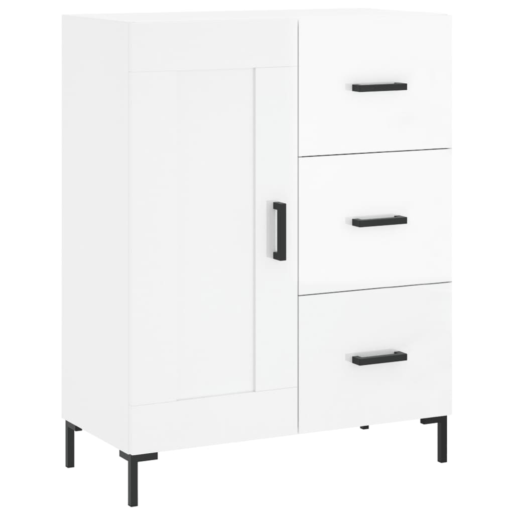 vidaXL Credenza Bianco Lucido 69,5x34x180 cm in Legno Multistrato