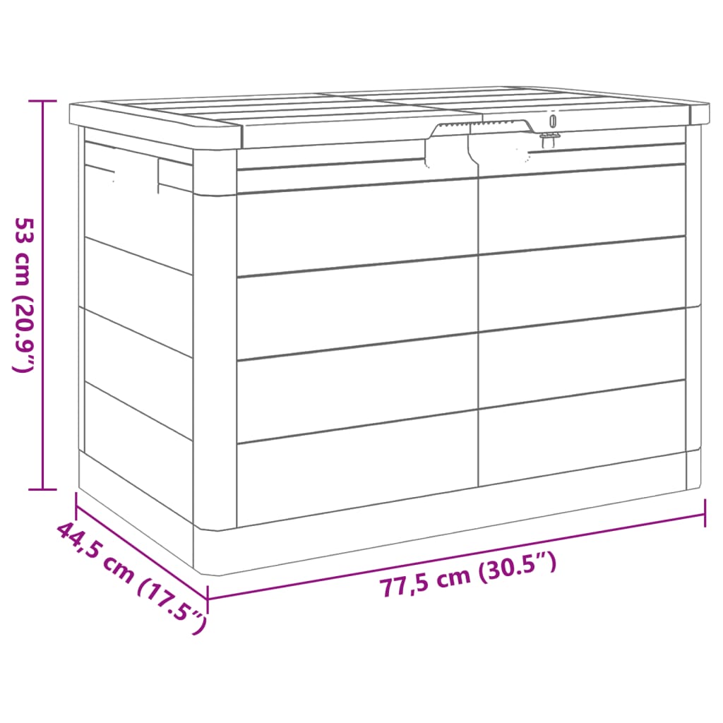 vidaXL Contenitore Cuscini Marrone 77,5x44,5x53 cm in Polipropilene