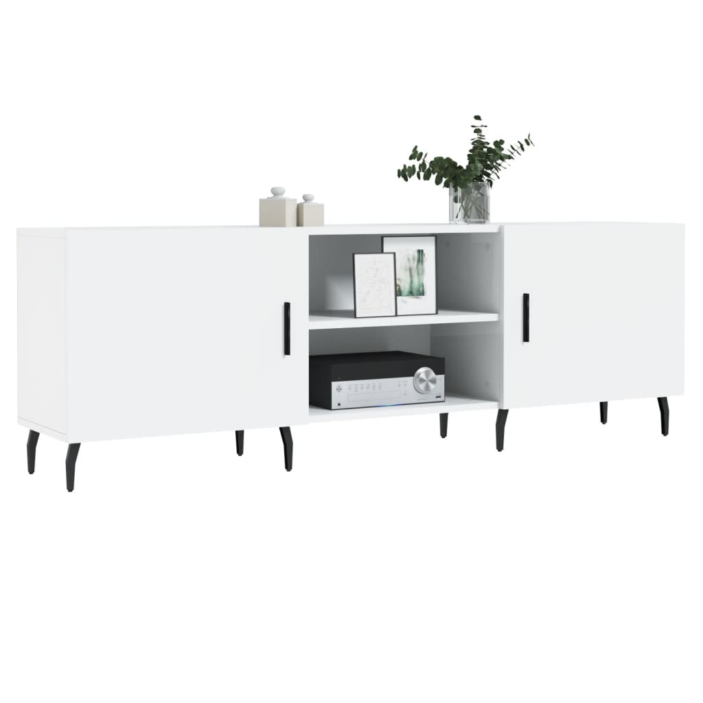 vidaXL Mobile Porta TV Bianco Lucido 150x30x50 cm in Legno Multistrato