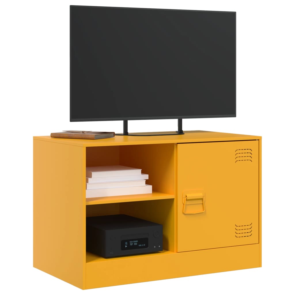 vidaXL Mobili TV 2 pz Giallo Senape 67x39x44 cm in Acciaio