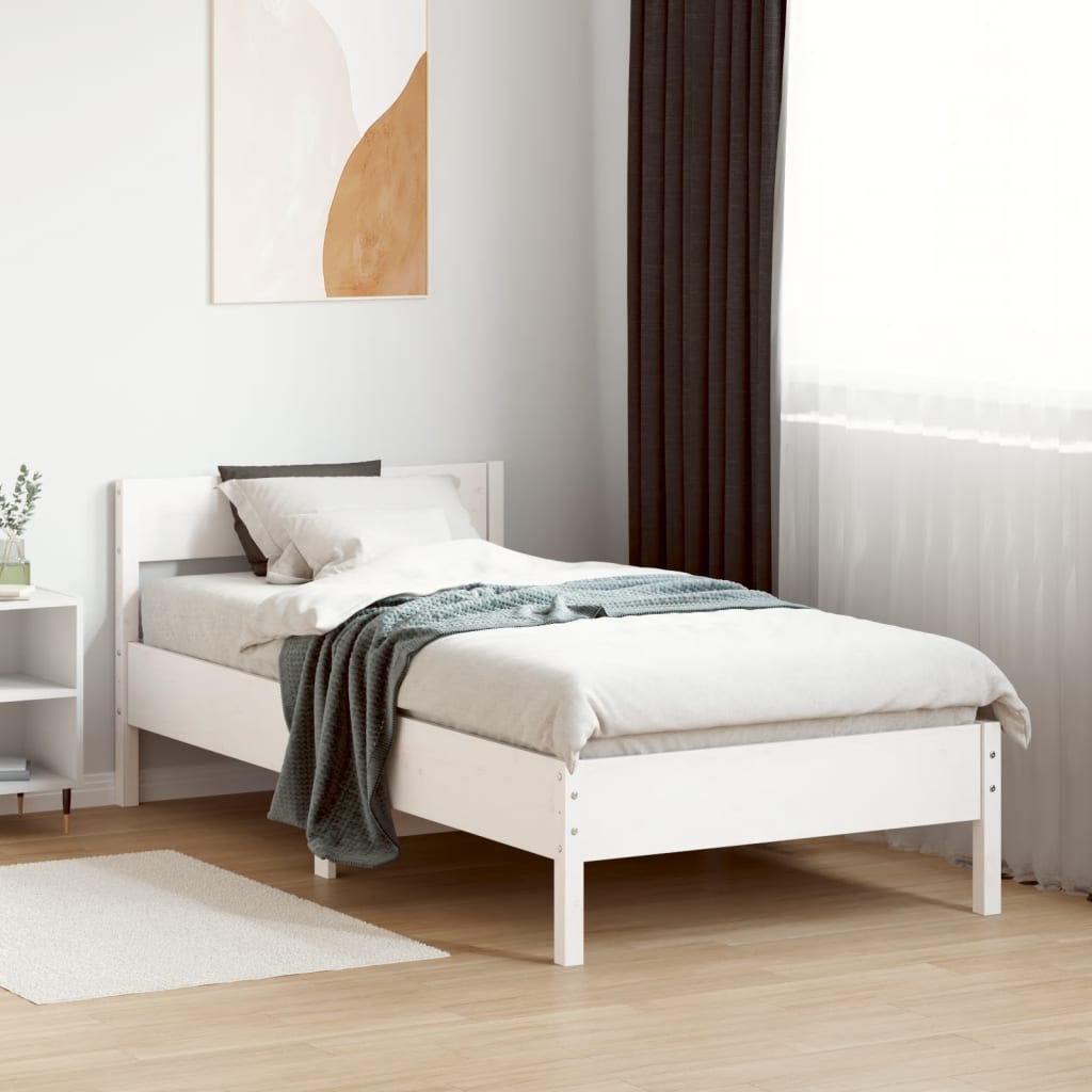 vidaXL Letto senza Materasso Bianco 90x200 cm Legno Massello di Pino