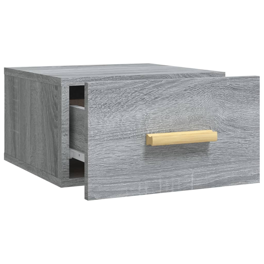 vidaXL Comodini a Muro 2 pz Grigio Sonoma 35x35x20 cm