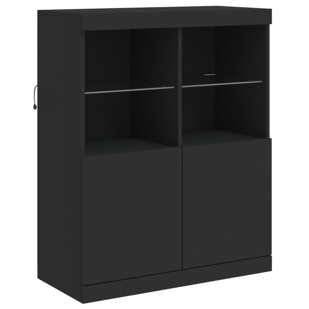 vidaXL Credenza con Luci LED Nera 283x37x100 cm