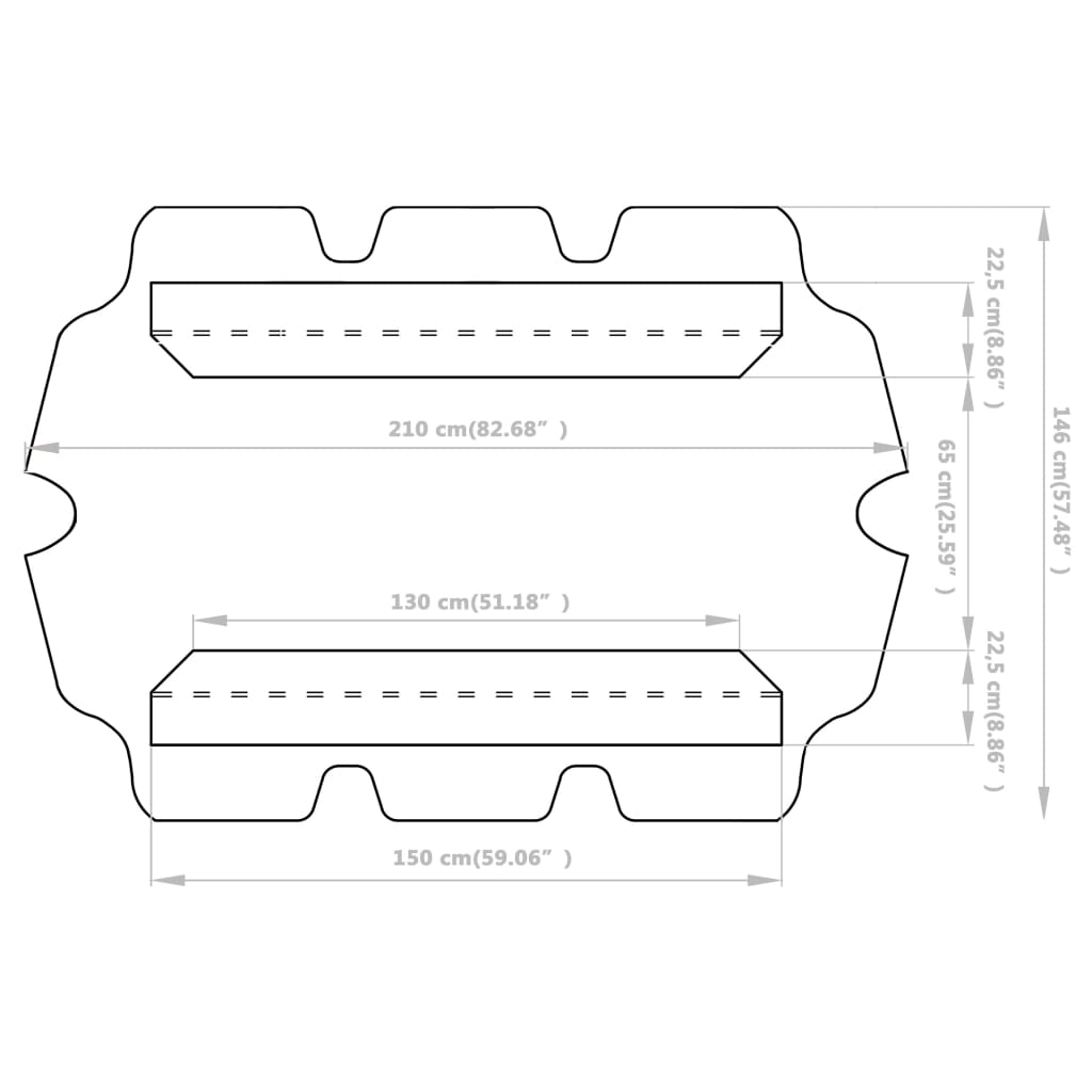 vidaXL Baldacchino per Dondolo Giardino Tortora 150/130x105/70 cm