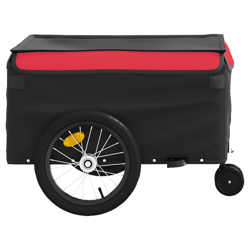 vidaXL Rimorchio da Bici Nero e Rosso 45 kg in Ferro