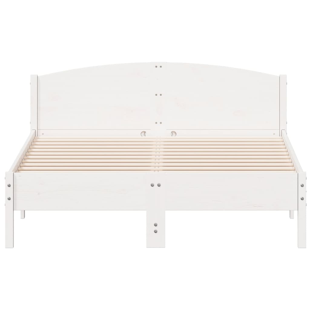 vidaXL Letto senza Materasso Bianco 140x200 cm Legno Massello di Pino