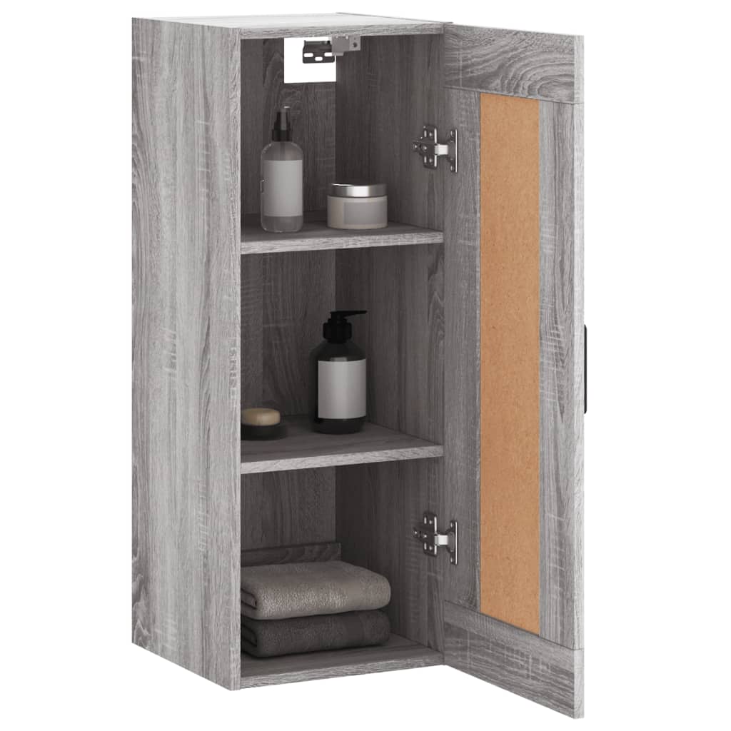 vidaXL Mobile a Parete Grigio Sonoma 34,5x34x90 cm Legno Multistrato