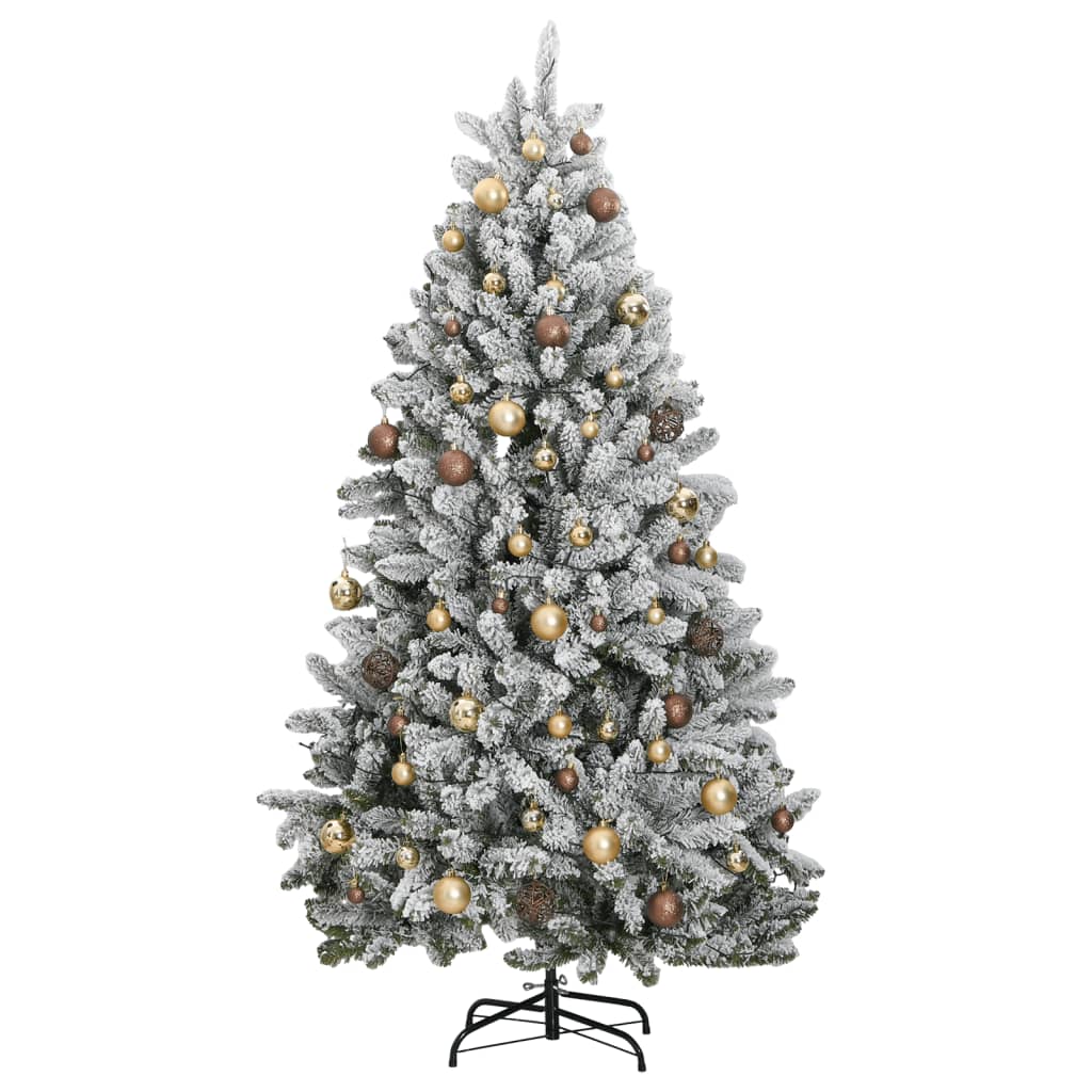 vidaXL Albero Natale Incernierato con 300 LED e Palline 240 cm