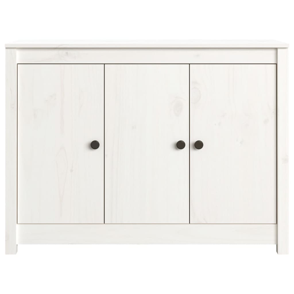 vidaXL Credenza Bianca 100x35x74 cm in Legno Massello di Pino