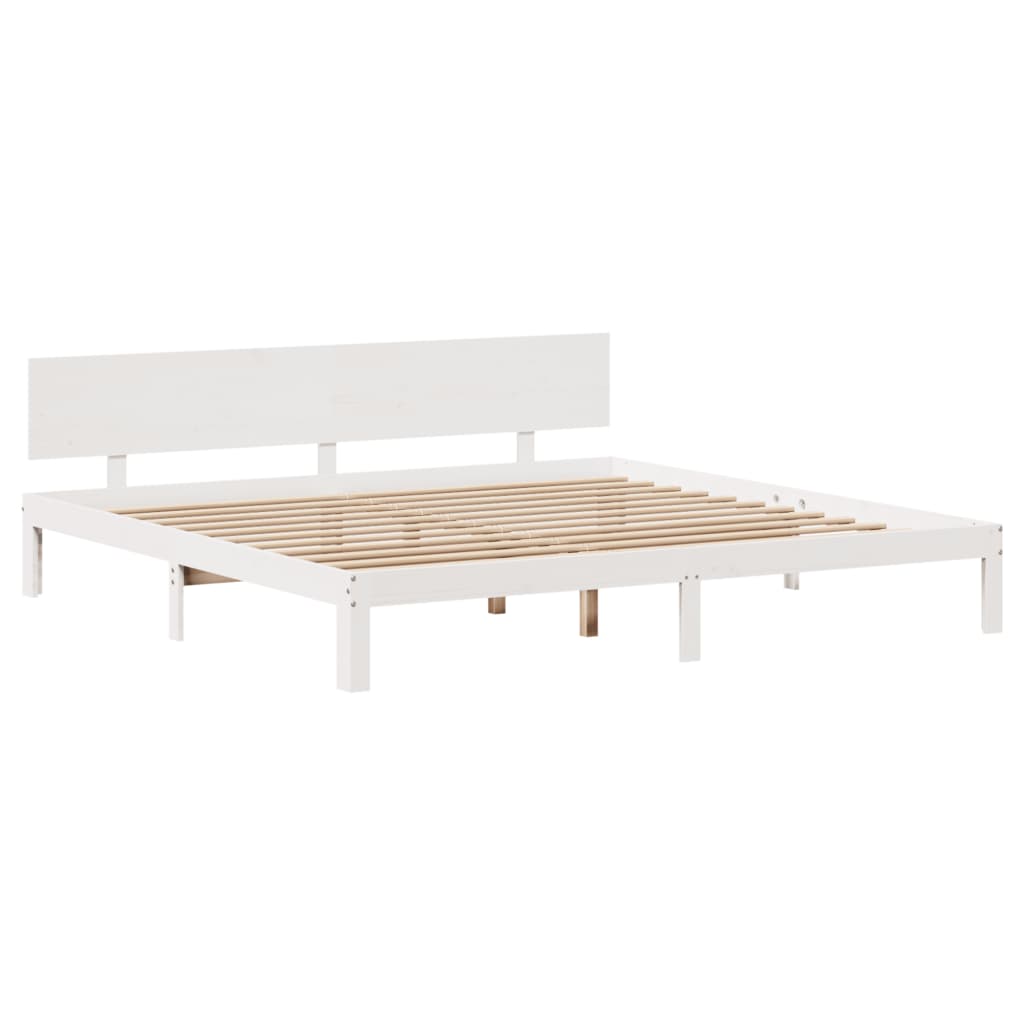 vidaXL Giroletto con Cassetti Bianco 180x200 cm Legno Massello di Pino