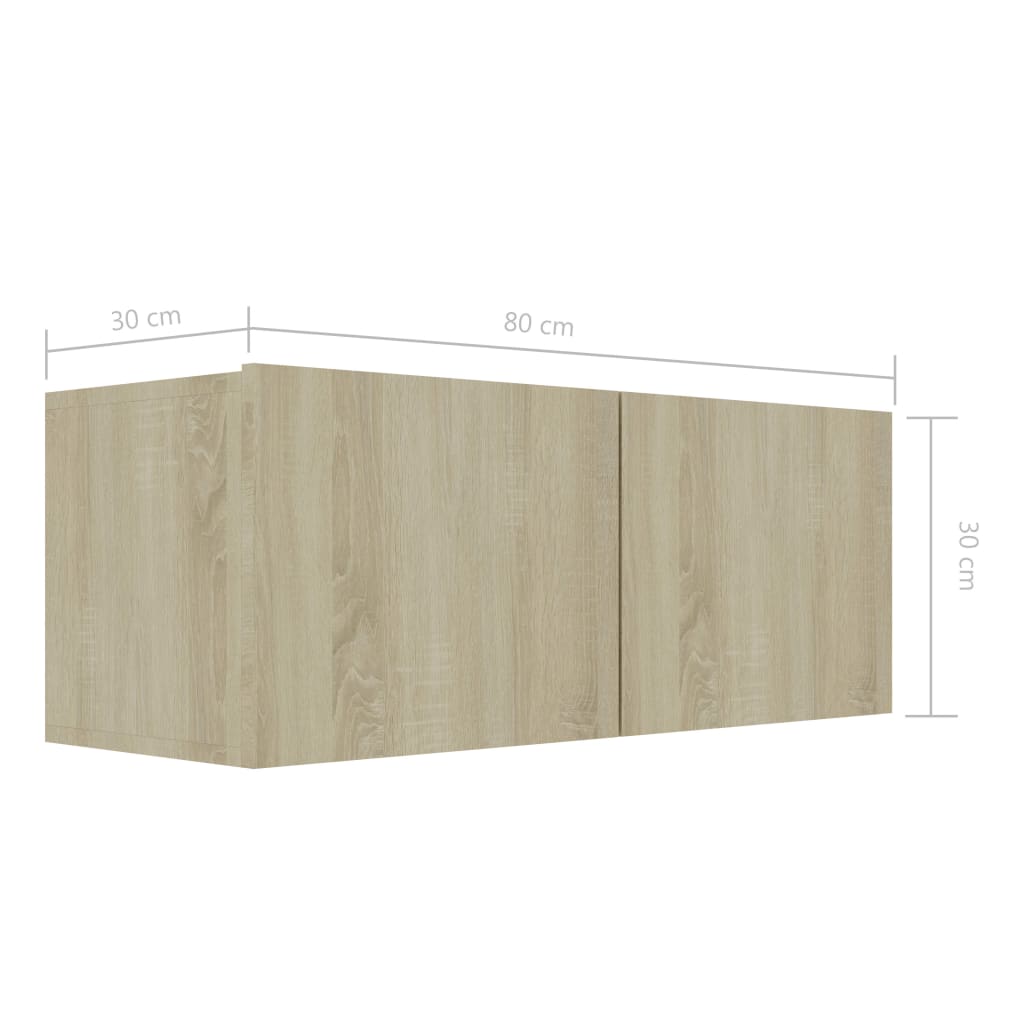 vidaXL Mobile Porta TV Rovere Sonoma 80x30x30 cm in Legno Multistrato