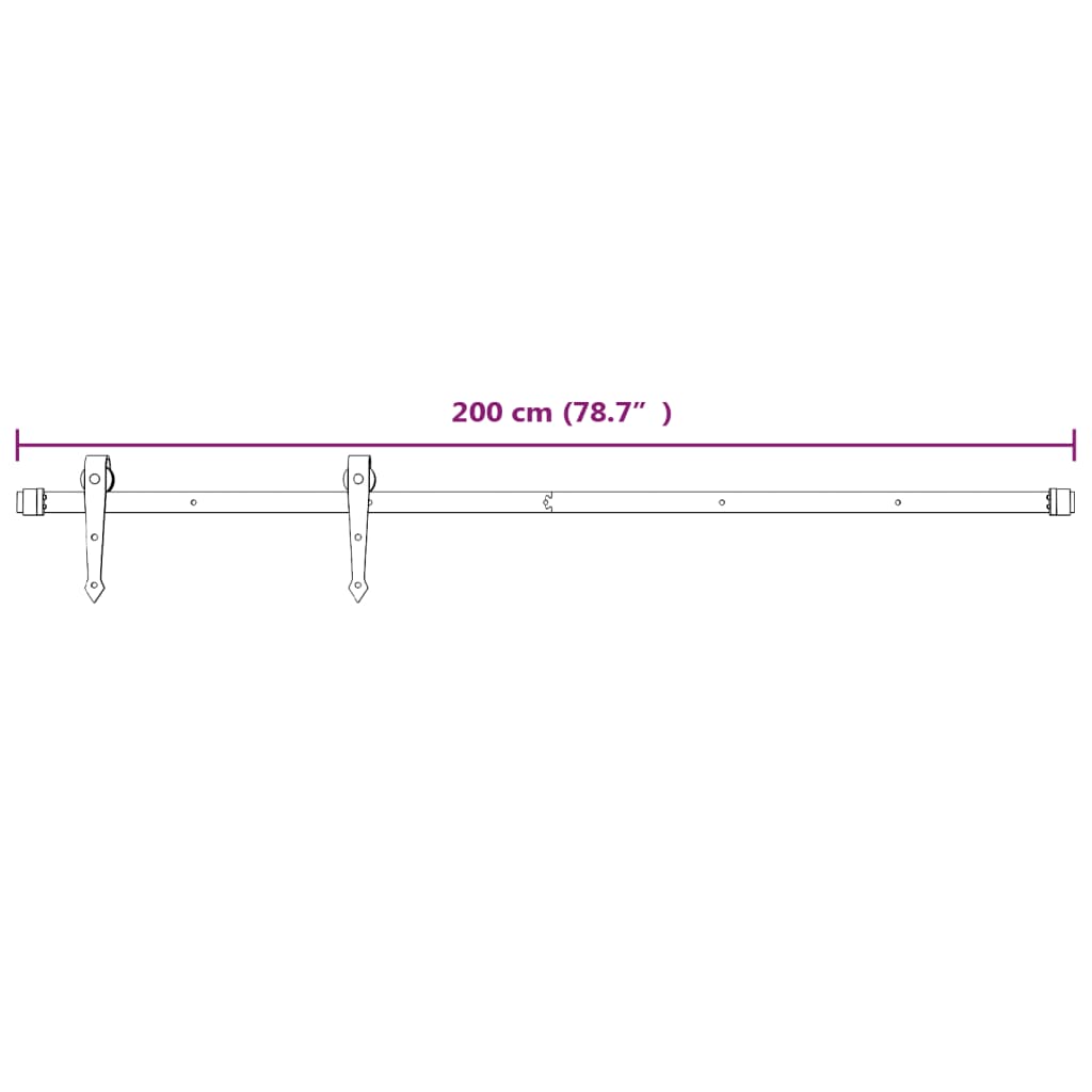 vidaXL Porta Scorrevole con Set Hardware 85x210 cm Legno Massello Pino