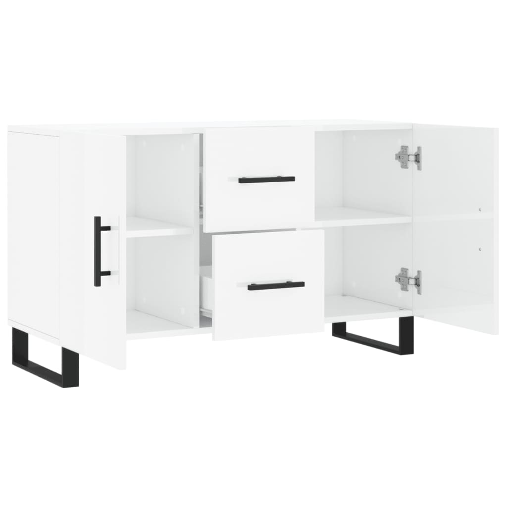 vidaXL Credenza Bianco Lucido 100x36x60 cm in Legno Multistrato