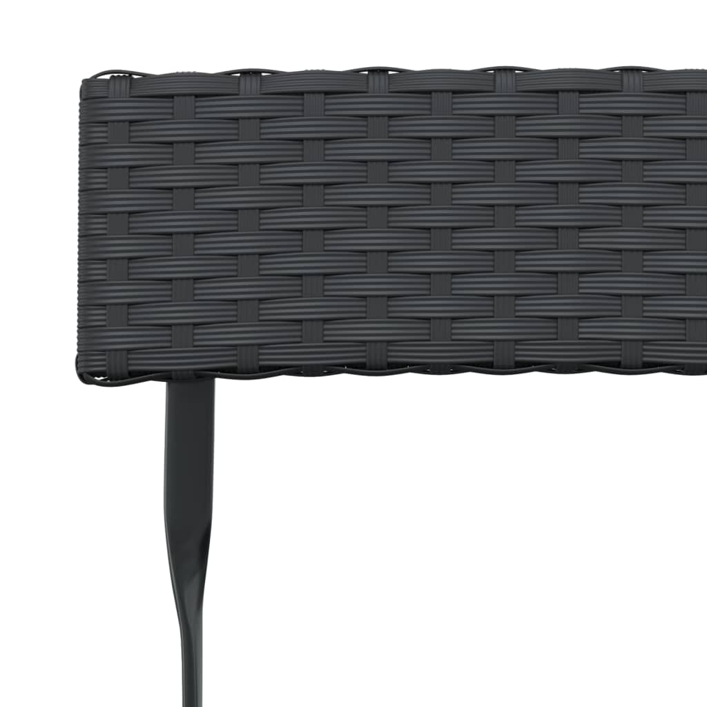 vidaXL Set Pieghevole da Bistrò 3 pz Nero in Polyrattan