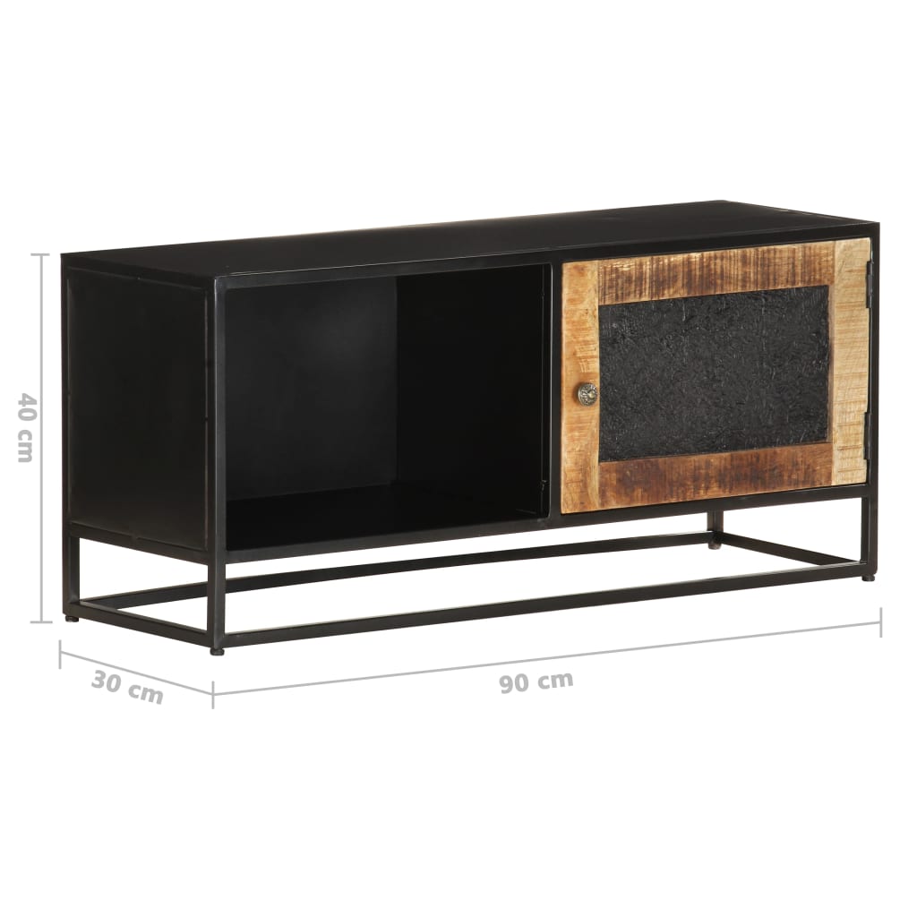 vidaXL Mobile Porta TV 90x30x40 cm in Legno di Mango Grezzo