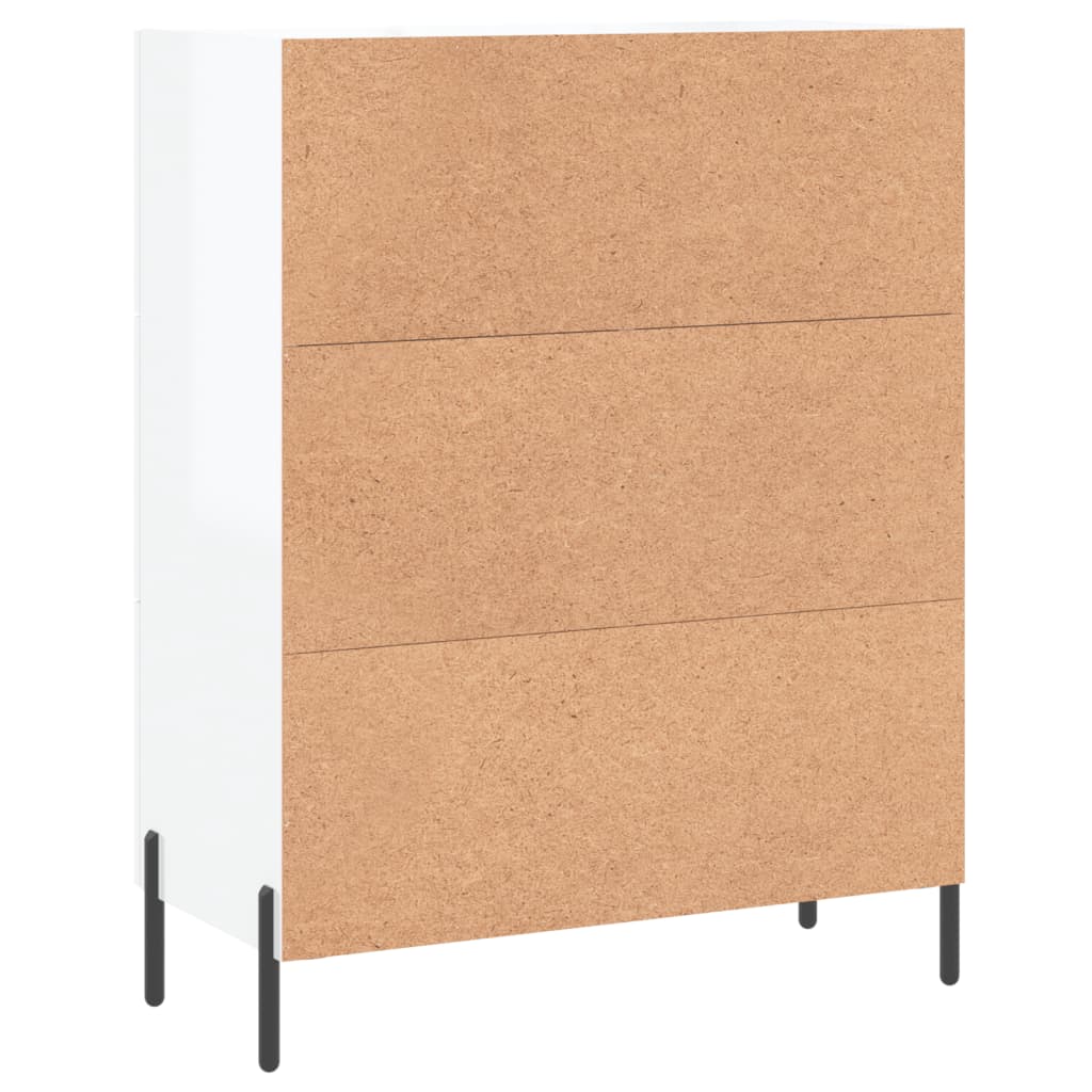 vidaXL Credenza 69,5x34x90 cm in Legno Multistrato Bianco Lucido