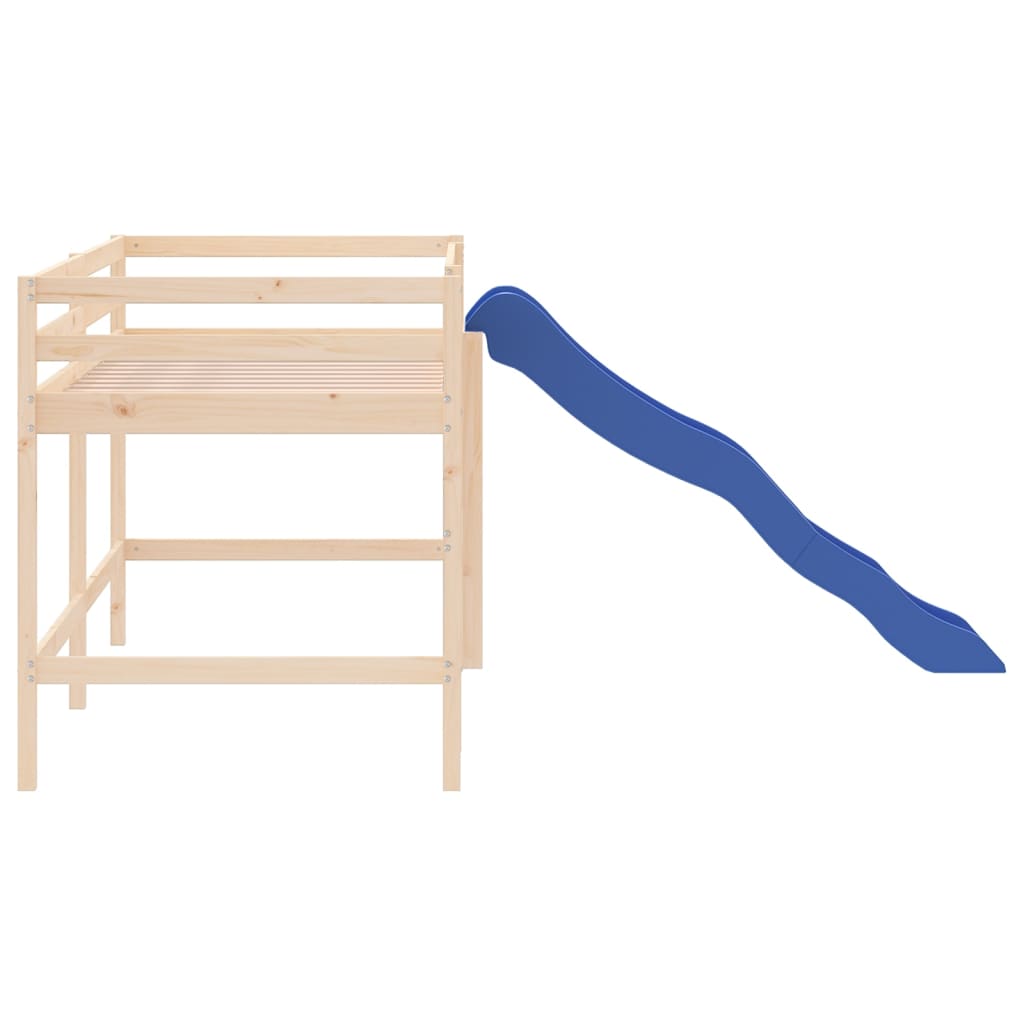 vidaXL Letto Soppalco con Scivolo Bambini 90x200cm Legno Massello Pino