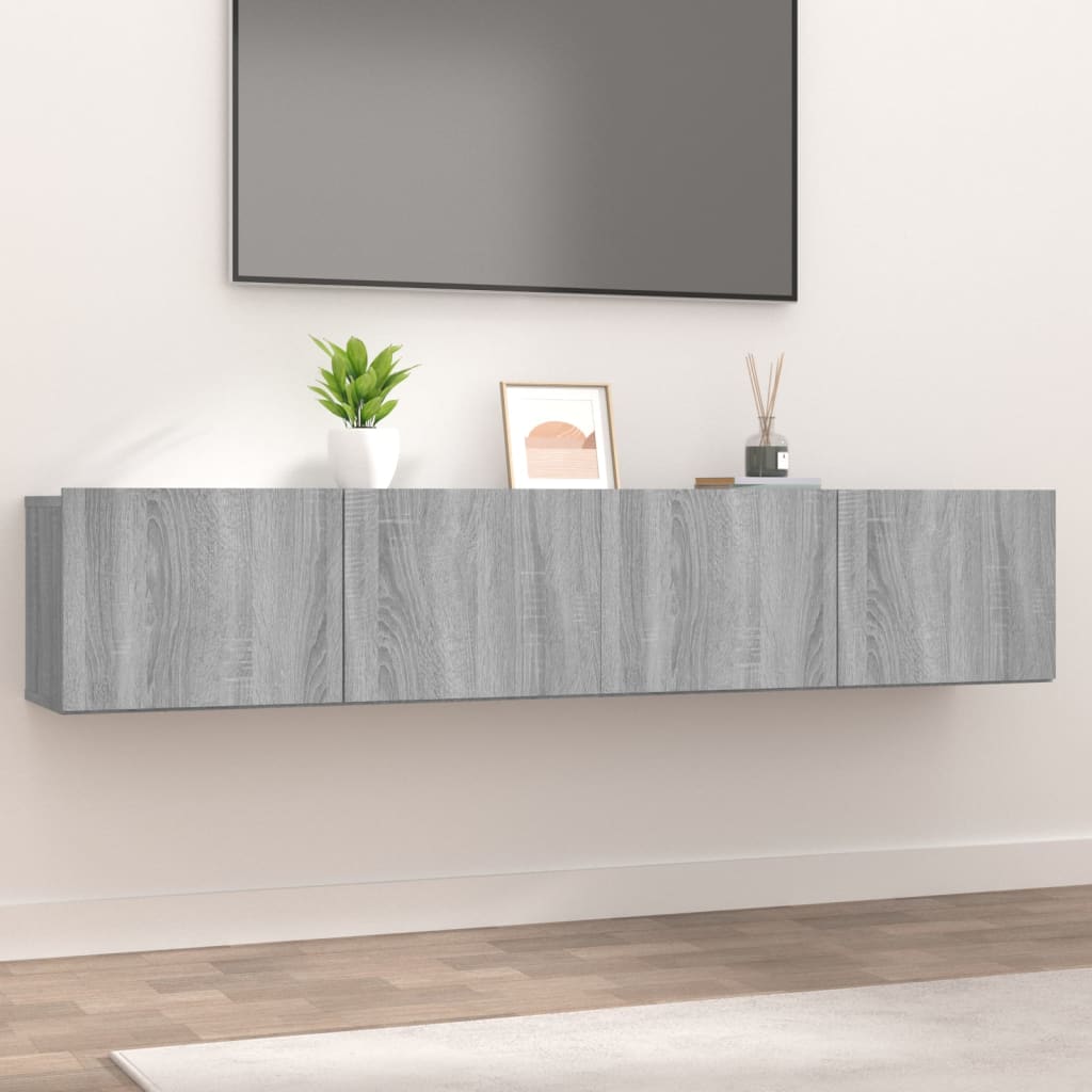 vidaXL Mobili TV 2pz Grigio Sonoma 80x30x30cm Legno Multistrato