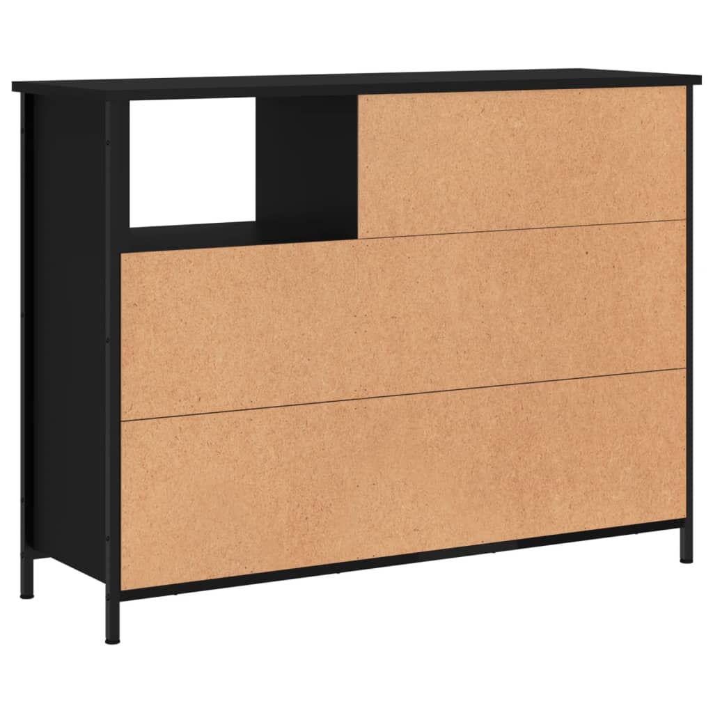 vidaXL Credenza Nera 100x33x75 cm in Legno Multistrato