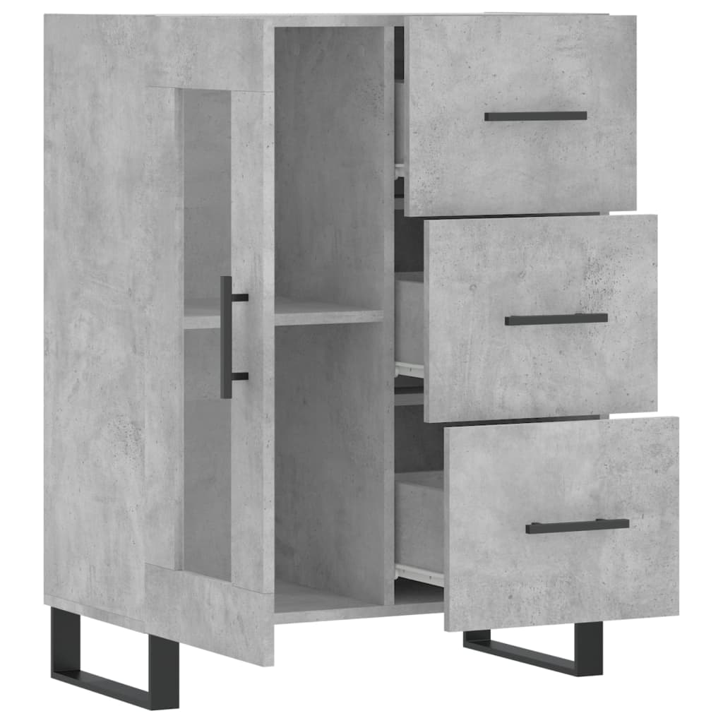 vidaXL Credenza Grigio Cemento 69,5x34x90 cm in Legno Multistrato