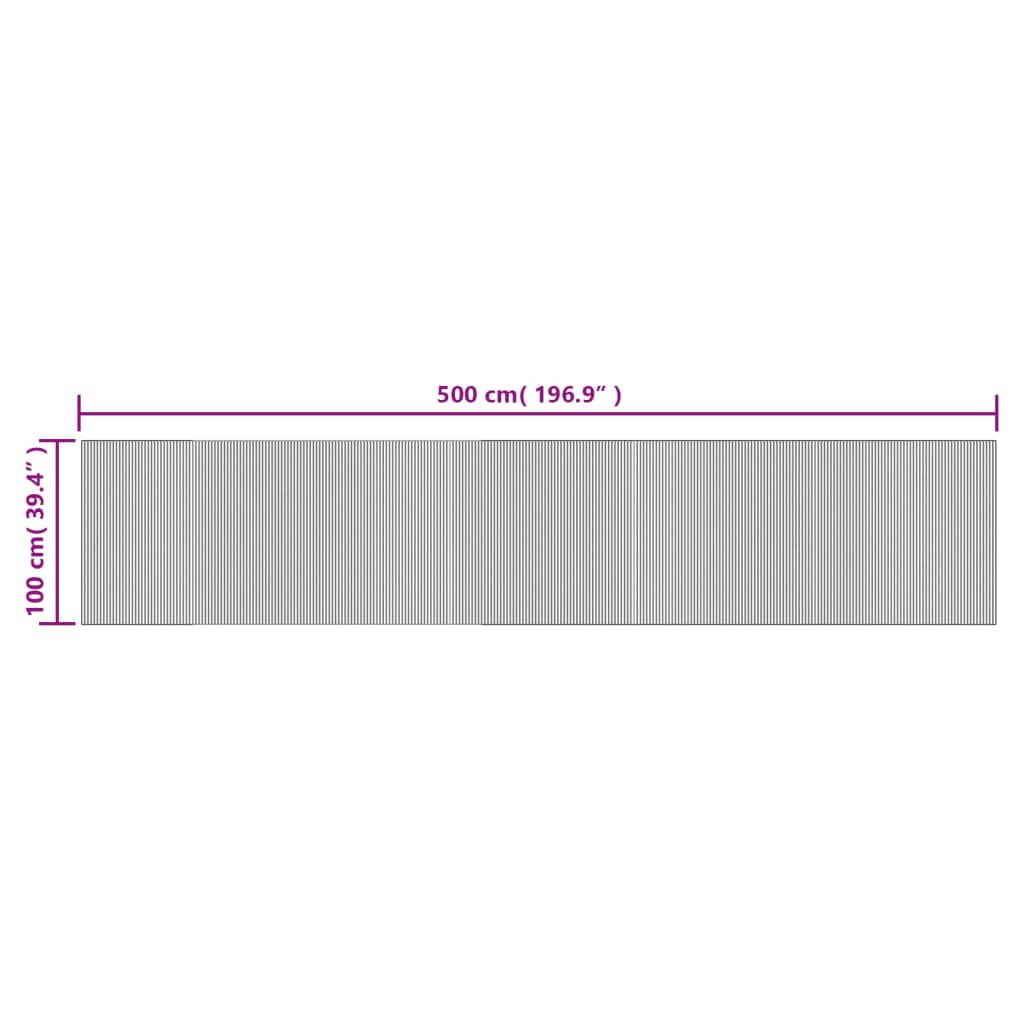 vidaXL Tappeto Rettangolare Marrone Scuro 100x500 cm in Bambù