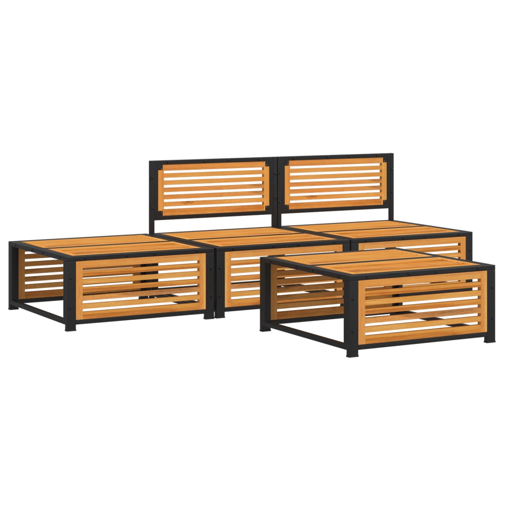 vidaXL Set Divani da Giardino 4pz con Cuscini Legno Massello di Acacia