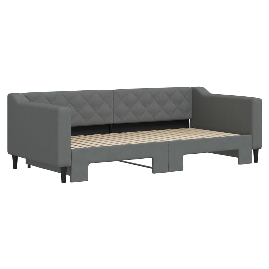 vidaXL Divano Letto con Letto Estraibile Grigio Scuro 90x190cm Tessuto