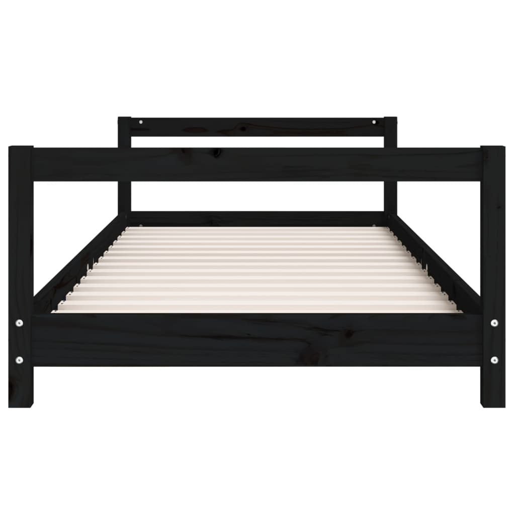 vidaXL Giroletto per Bambini Nero 80x160 cm in Legno Massello di Pino