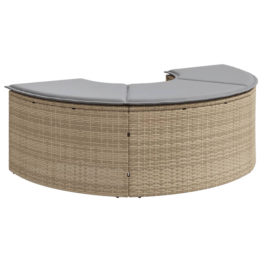 vidaXL Poggiapiedi da Giardino con Cuscino Beige in Polyrattan