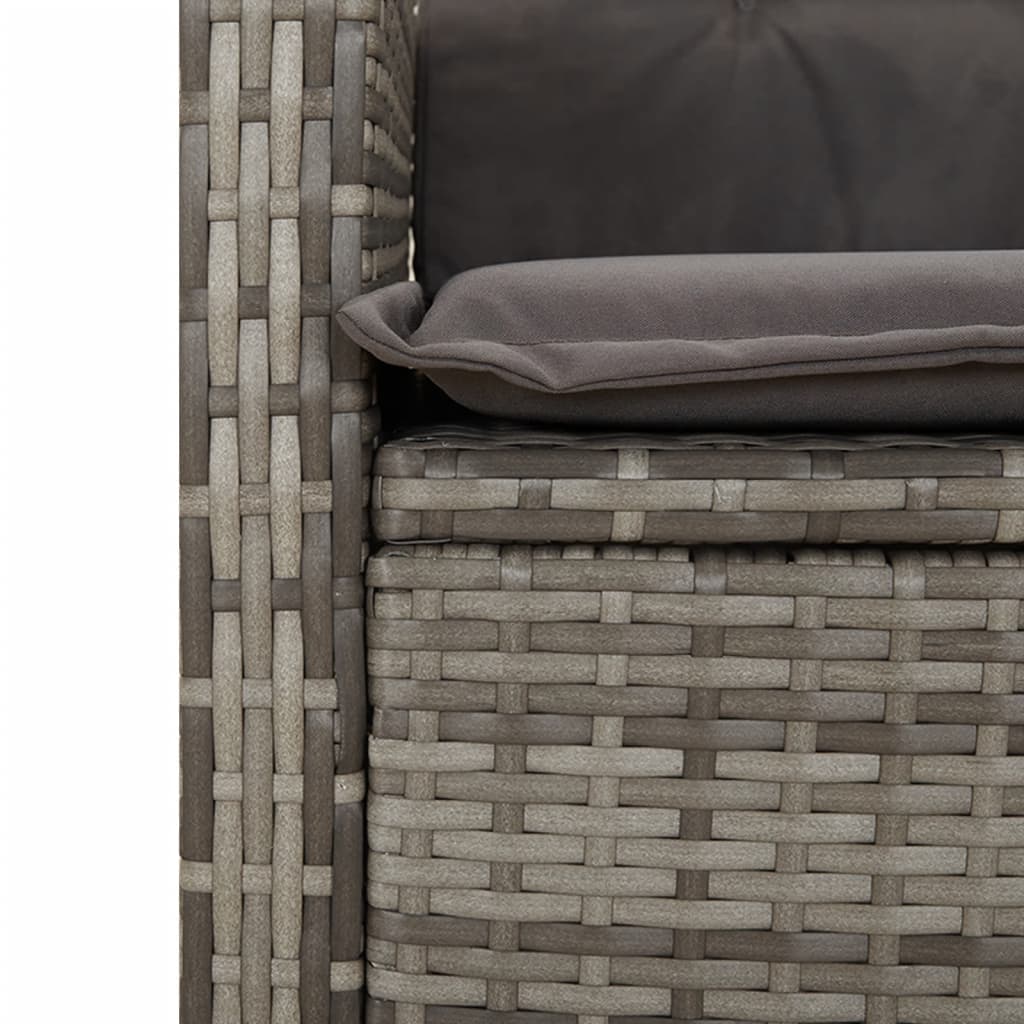 vidaXL Sedie da Giardino Reclinabili 2 pz e Cuscini Grigia Polyrattan