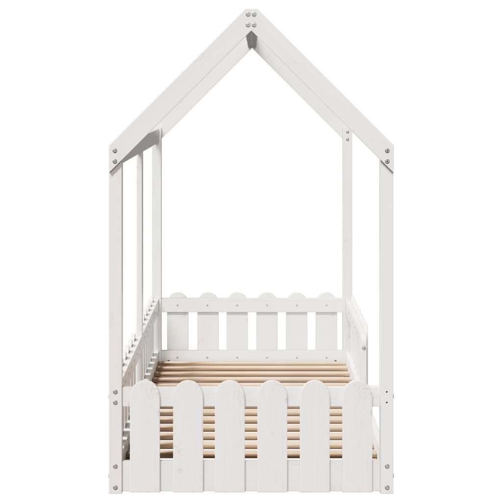 vidaXL Giroletto Casetta Bambini Bianco 80x200 cm Legno Massello Pino