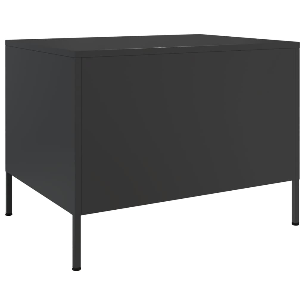 vidaXL Tavolino da Salotto Nero 68x50x50,5 cm in Acciaio