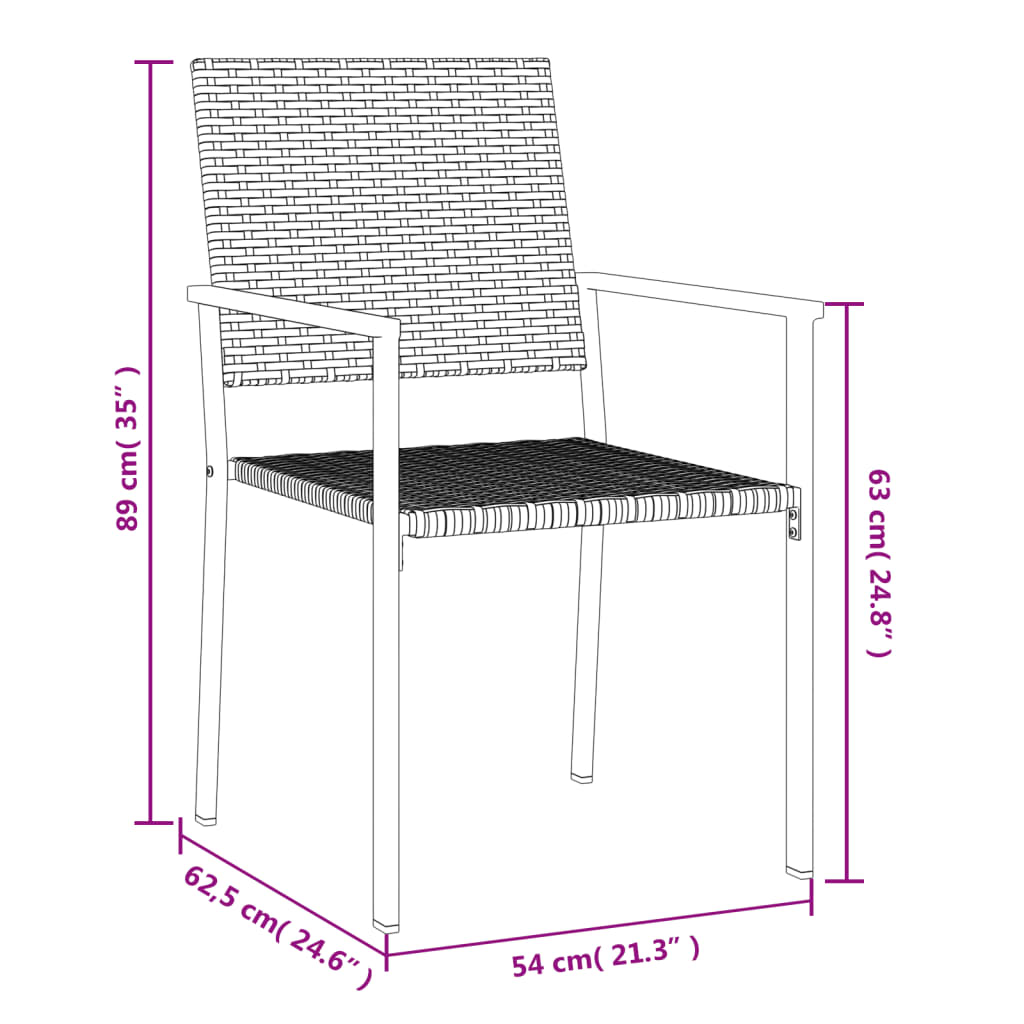 vidaXL Set da Pranzo da Giardino 5 pz in Polyrattan e Acciaio