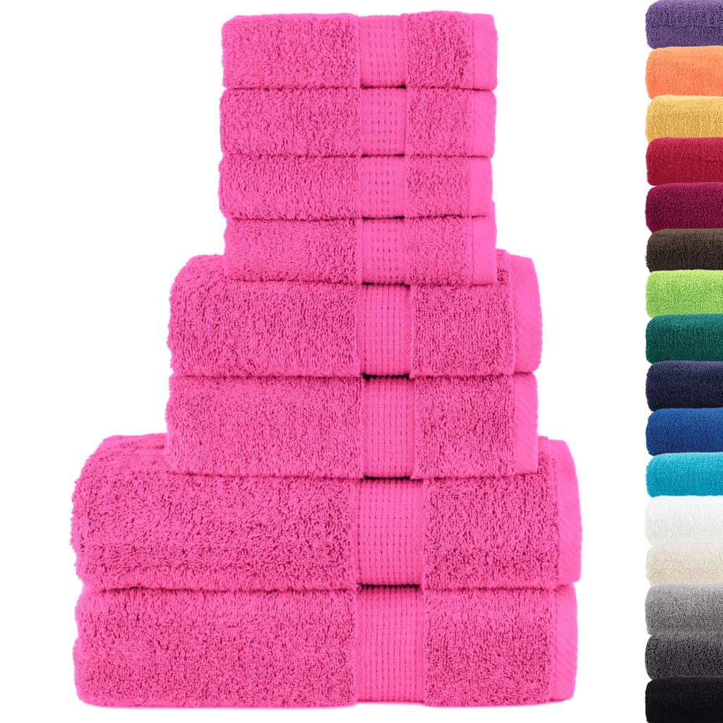 vidaXL Set ASciugamani SOLUND 8 pz Rosa 600 gsm