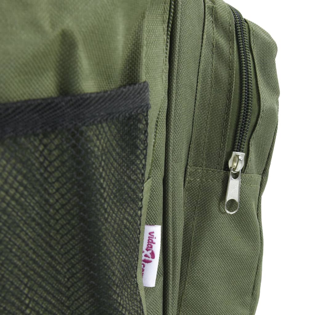 vidaXL Borsa da Pesca Impermeabile Verde Scuro in Tessuto Oxford